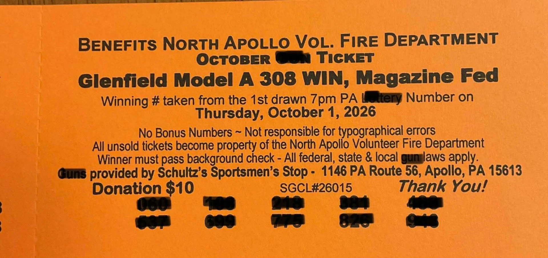 Past October fundraiser notice